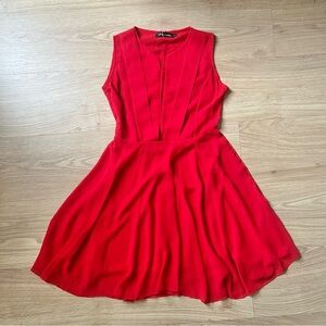 Dowisi Red Sleeveless Fit & Flare Dress